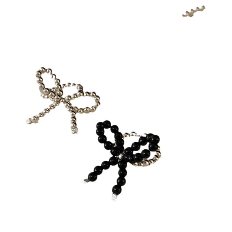 Super Fee Licht Luxus High-End Handgefertigte Schleife Perlen Elastischer Ring Damen Persönlichkeit Mode Temperament Ring Ring Ring