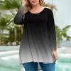 Women's Fashion Large Size Round Neck Long Sleeve Casual Print Loose Pullover Top T-Shirts Women’s