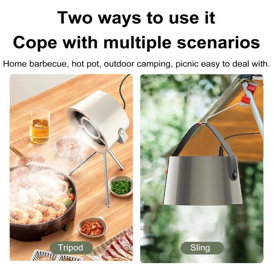 Kitchen Exhaust Fan Indoor Desktop Cooker Hood with 3 Speeds Small Apartment Ventilation for Electric Cookers BBQ