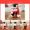 Adorable Graduation Teddy Bear Plush Toy With Glasses And Short Plush Material