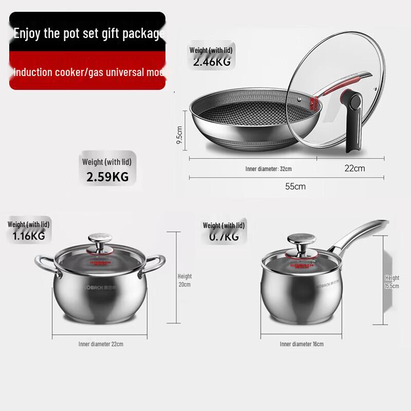 KOBACH Stainless Steel Non-Stick Cookware Set