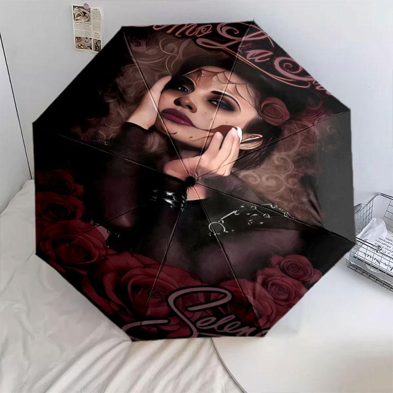 1 PC Automatic Folding Umbrella - Selena Quintanilla Pattern Portable Foldable Design With 8 Ribs Christmas Birthday Gifts