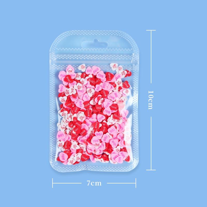 10g/bag Heart Shaped Soft Ceramic Sliced Valentine's Day Nail Accessories for Making Charming Nail Decoration Accessories DIY Nail Products