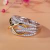 Zhongyi TEMU Fashion Women's Two-Color Gold-Plated 8-Shaped Ring