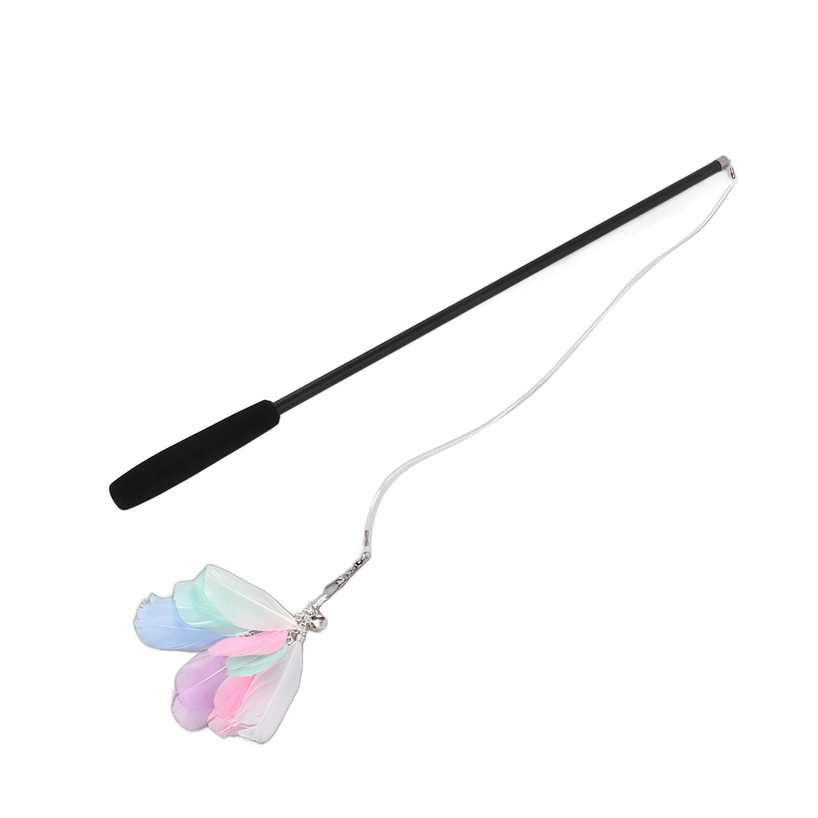 Funny Cat Stick Retractable Interactive Cat Feather Toy for Indoor Cats Kitten Play Exercise
