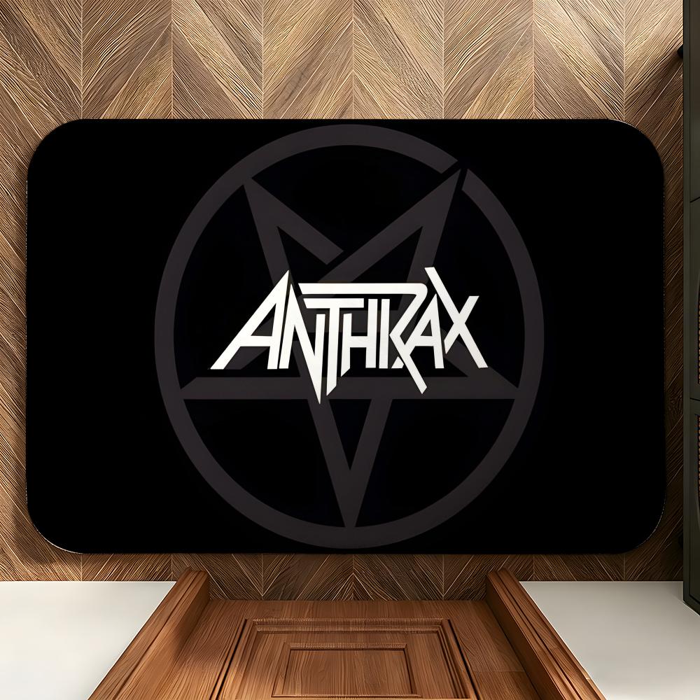 Music A-Anthrax Floor Mat Soft Flannel Entrance Door Mat Non Slip Absorbent Bathroom Bedroom Floor Rug