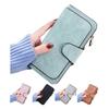 Women Long Wallet Large Capacity Wallet with Zipper Pocket 16 Card Slots ID Window Faux Leather Travel Clutch Wallet for Cash Management