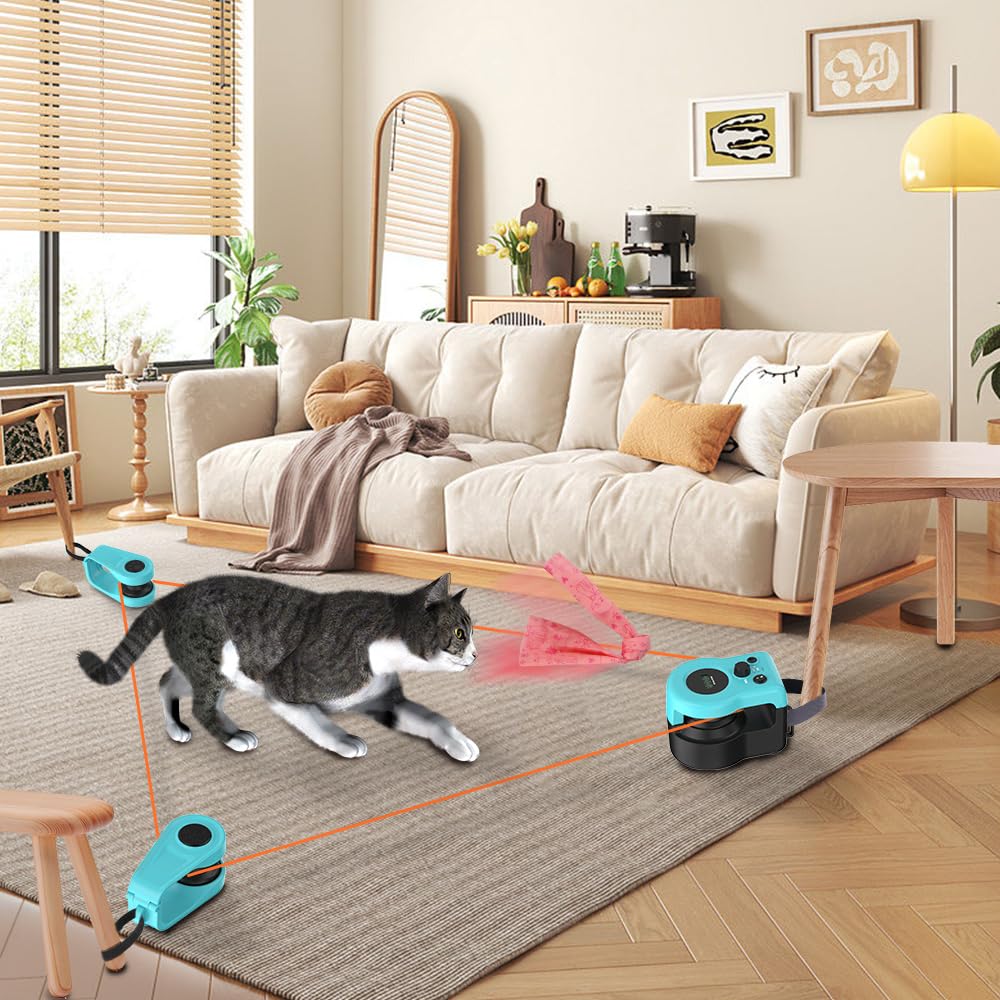 PAKEIS Cat Interactive Cat Treadmill with Remote Adjustable and Simulated Mouse Sounds to Help Your Cat Get More Exercise Toy, Control, Speed,