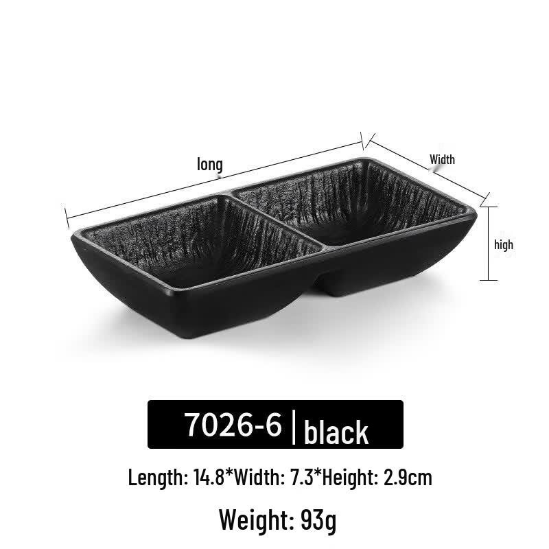 Japanese Style Melamine 3-Compartment Sauce Dish