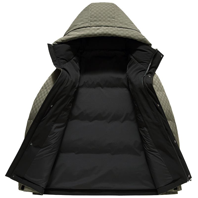 Новая осенне-зимняя куртка-пуховик мужская короткая с принтом модная куртка-пуховик — фото 5