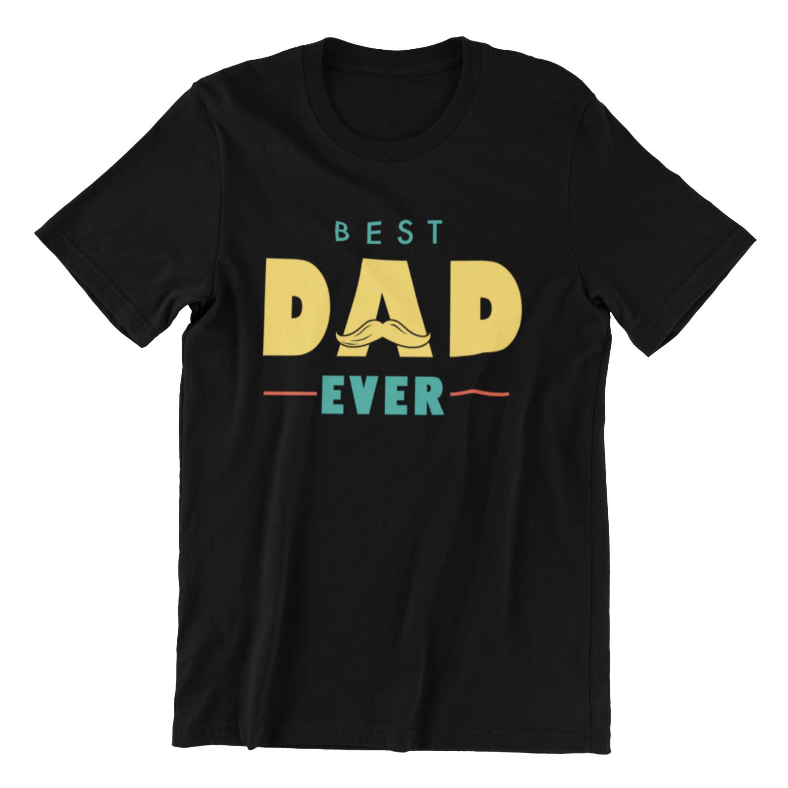 Best DAD Ever T-Shirt Mens Womens Tees Top  Mens Gift For Christmas Birthday Moustache Daddy 3XL