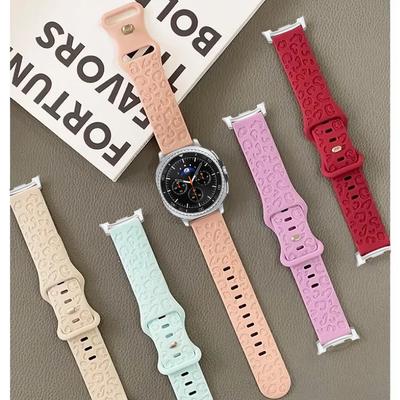 För Samsung galaxy watch 8 Armband Leopardmönstrat Band För galaxy watch 8 classic Silikon Graverat Armband Utbytbar Klockarmband