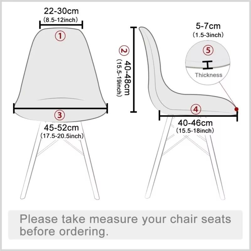 Printing Shell Chair Cover Short Back Scandinavian Chair Covers Adjustable Dining Room Seat Covers For Bar Party Wedding Hotel