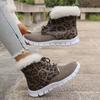 Scarpe Invernali Imbottite in Cotone con Stampa Leopardata da Donna Antiscivolo con Lacci Calde Stivali da Neve in Pelliccia Donna Taglia Plus 43 Stivaletti alla Caviglia Soffici