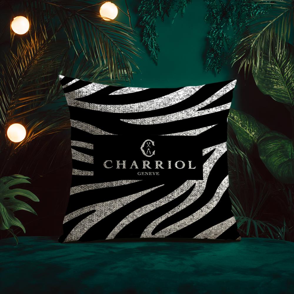 Spiral Pattern Design Charriol Cushion Cover Silky Elegant Comfort Sofa Bed Invisible Zipper Beach Pillowcase