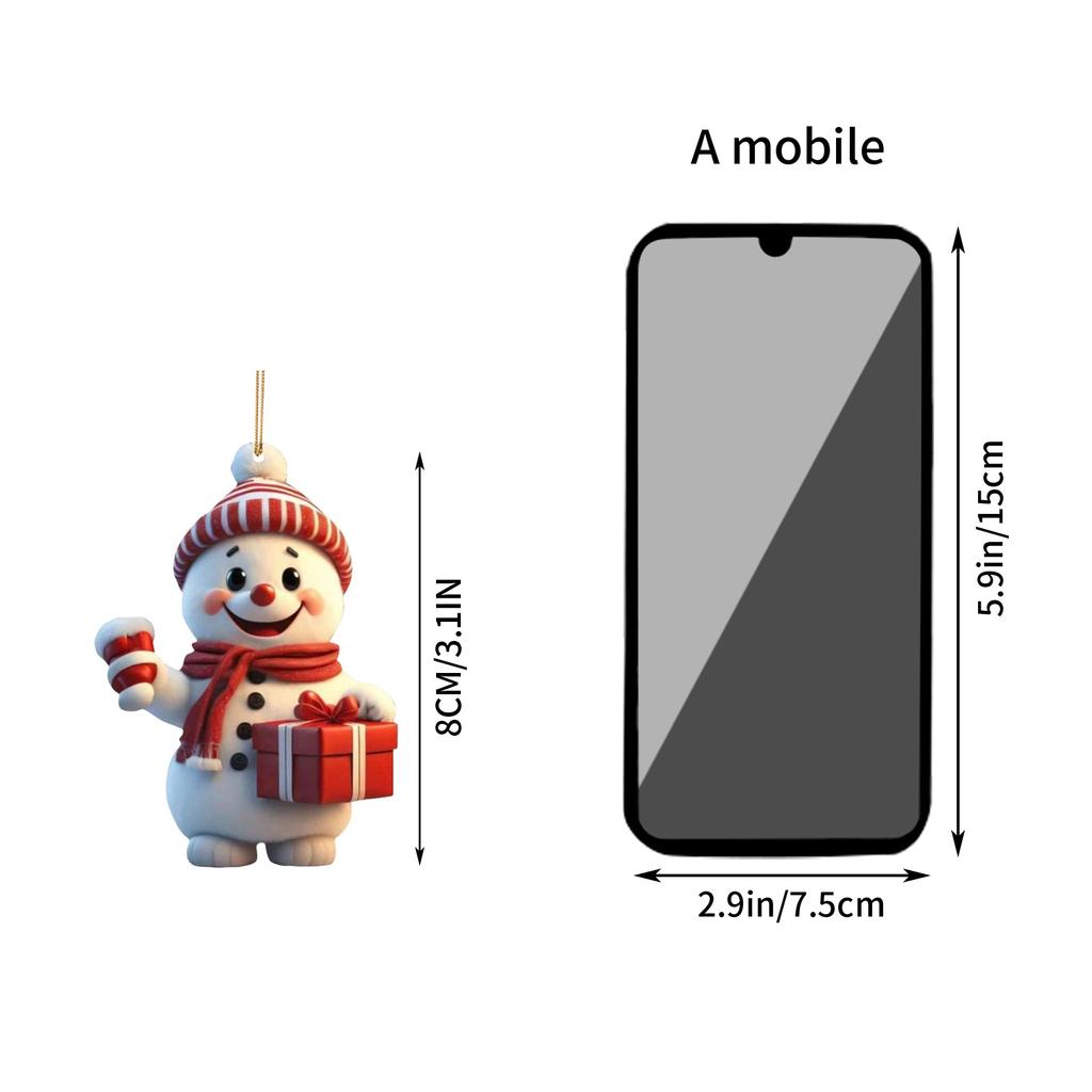 2D Weihnachtsdekorationen, Weihnachtsbaumschmuck, Anhänger, Schneemänner, Ältere Leute, Autodekorationen