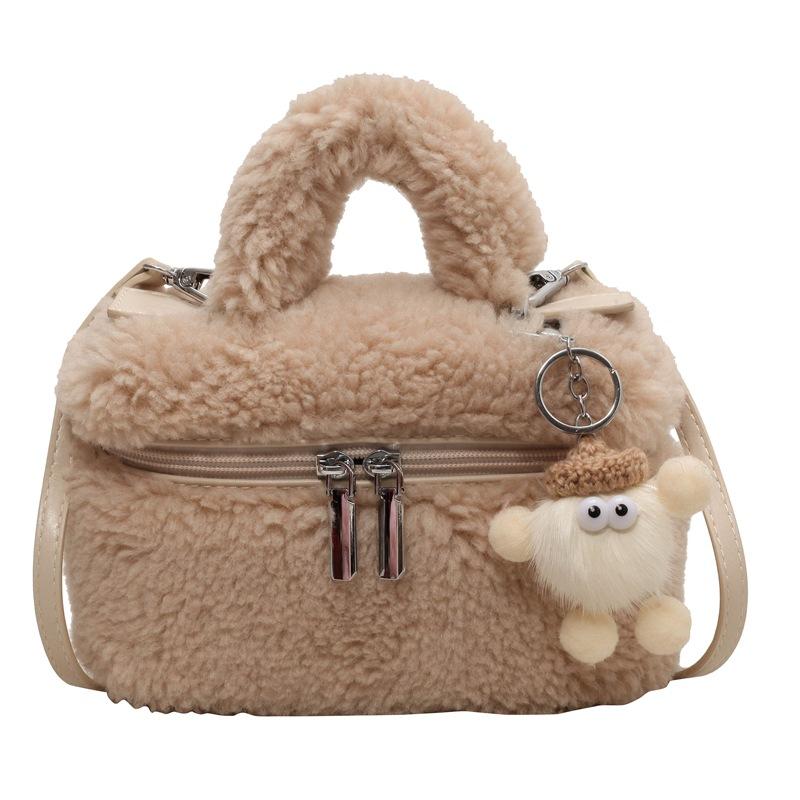 Bag Literary Versatile Lamb Fleece Premium Texture Women's Bucket Bag Autumn and Winter New Shoulder Crossbody Bag