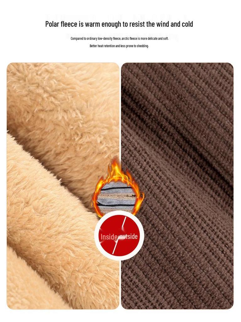 Mom's Plus Size Velvet Corduroy Pants for Middle-Aged Women - Warm, Loose Fit for Autumn/Winter