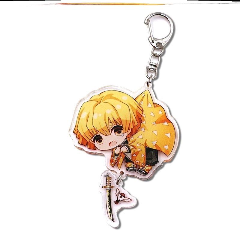 Keychain Pendant Anime Demon Slayer Kimetsu No Yaiba Kamado Tanjirou Double Sided HD Bag Pendant Gift For Fans Cosplay Props Jewelry Gift