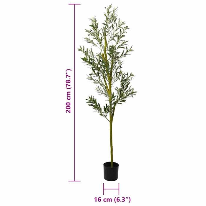 VidaXL Artificial Olive Tree 800 Leaves 200 Cm Green, Artificial Plant, Fake Plant, Fake Tree, Fake Olive Tree, Tree 4103569