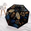Golden Bee & Floral Mandala  DecorUmbrella, Portable 3-Fold Compact Umbrella,Christmas Gift ES578