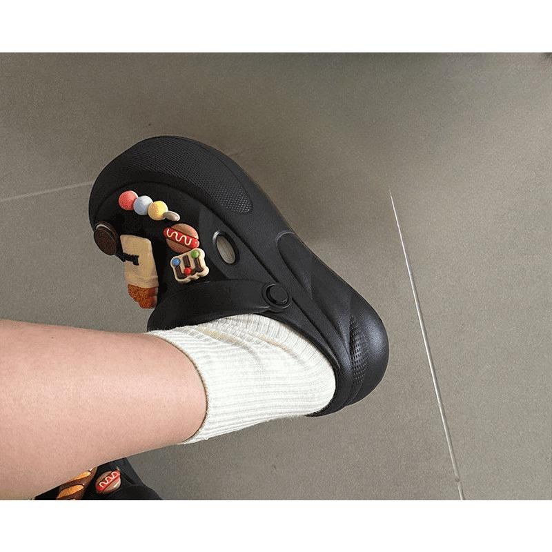 

Новые Xie Super Soft для женщин Толстоподошвенные Противоскользящие Дышащие Туфли с большим носком и Шлепанцы 40 чёрный