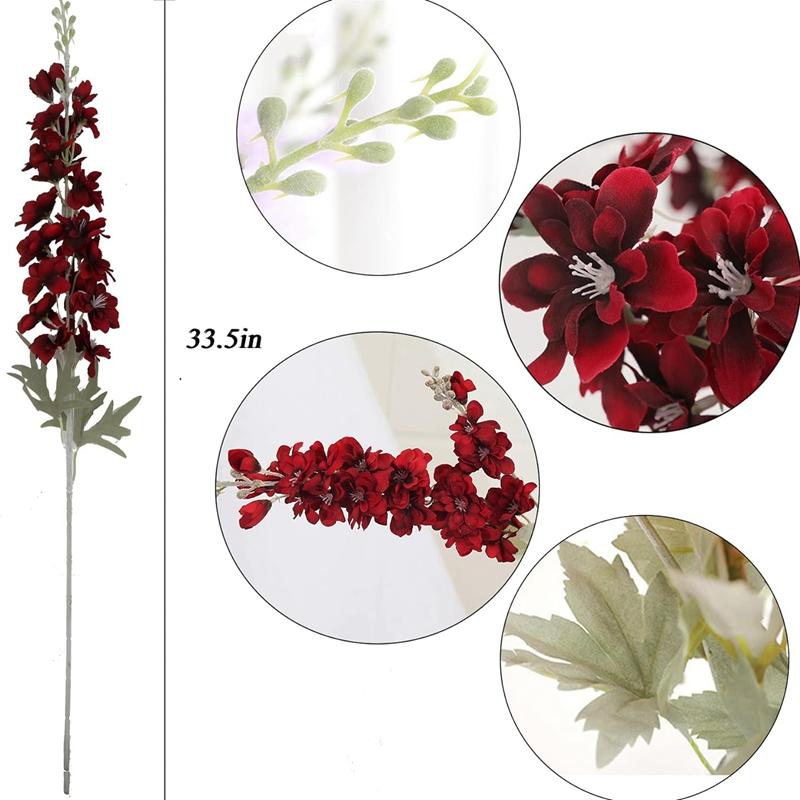 33.5in Artificial Flowers Bouquet for Home Room Decor Fake Flower Garden Party Wedding Marriage Decoration Outdoor Vase Ornament
