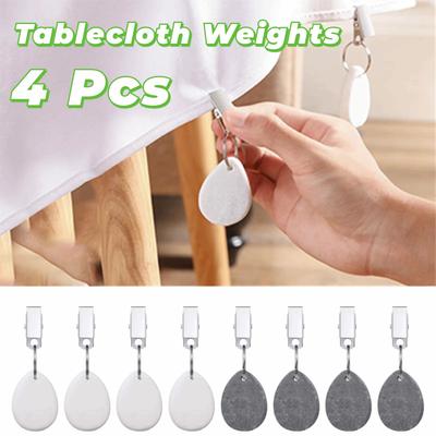 4PCS Decorative Marble Tablecloth Clip With Metal Clips Table Cover Weight Tablecloth Drop  Picnic