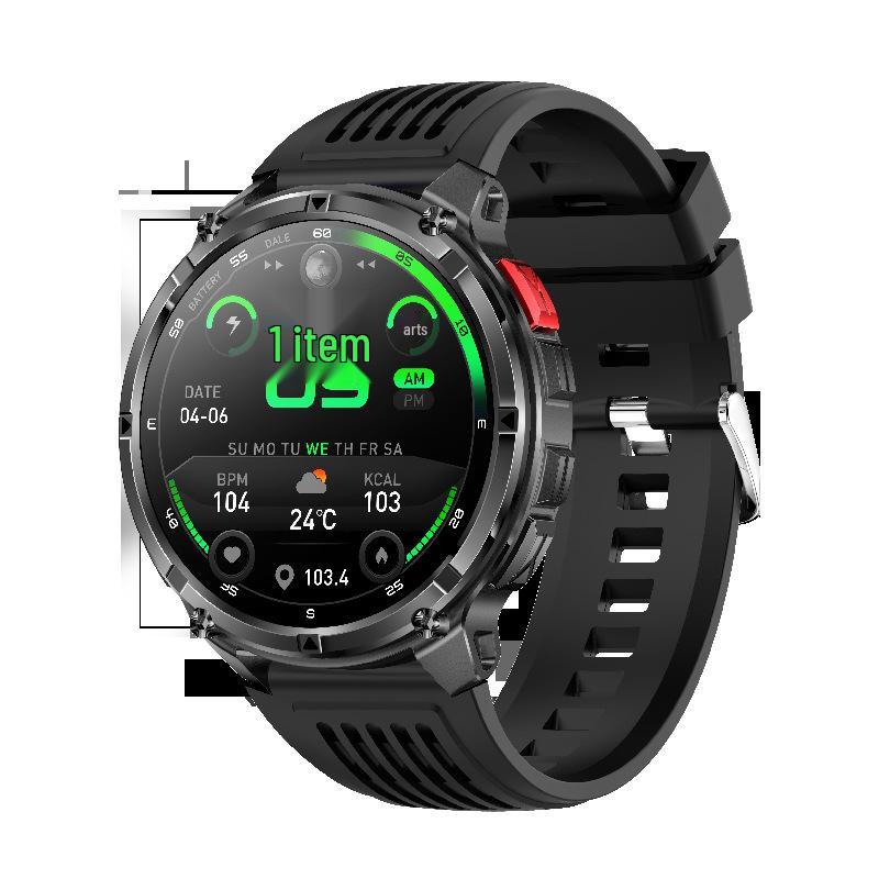 Model 1100mAh Long Battery Heart Rate Monitor Bluetooth Call Smart Watch Smart Watch (Black Blue)