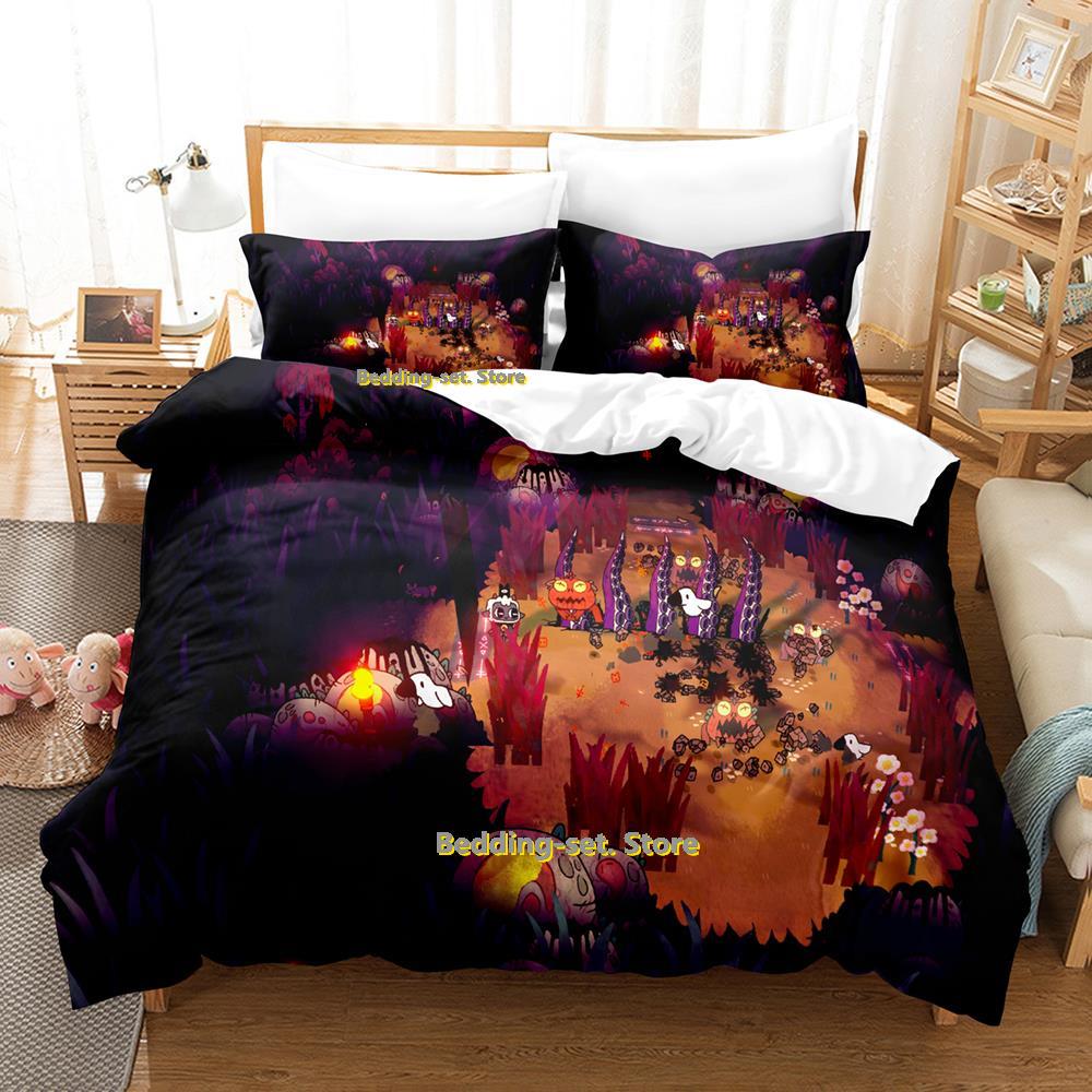 Comforter Cult Of The Lamb Bedding Set Single Twin Full Queen King Size Bed Set Adult Kid Bedroom Duvet Set Print Anime Bed