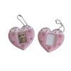Heart Shape 1 Inch Photo Card Holder Korean Style with Keychain Display Pendant Keychain Cute Design PVC ID Photo Holder
