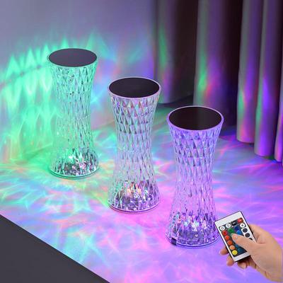1/2PC Diamant Tisch Lampe 16 Farbe Touch Fernbedienung Kristall Tisch Lampe USB Aufladbare Acryl Schreibtisch LED atmosphäre Licht