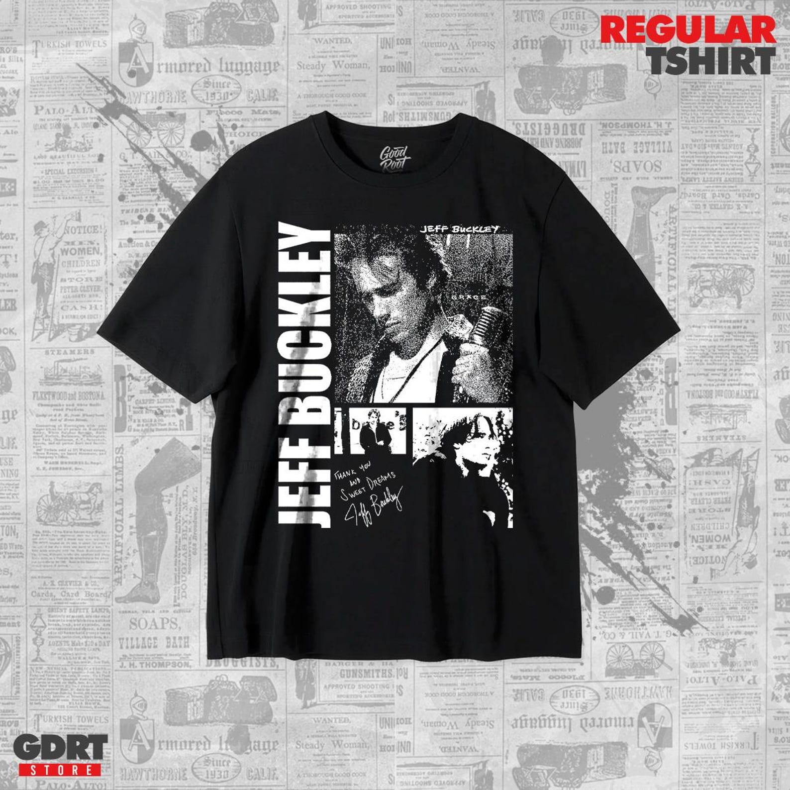 Jeff Buckley Retro T shirt - Grace Albums- Unisex Heavy Shirt 4XL