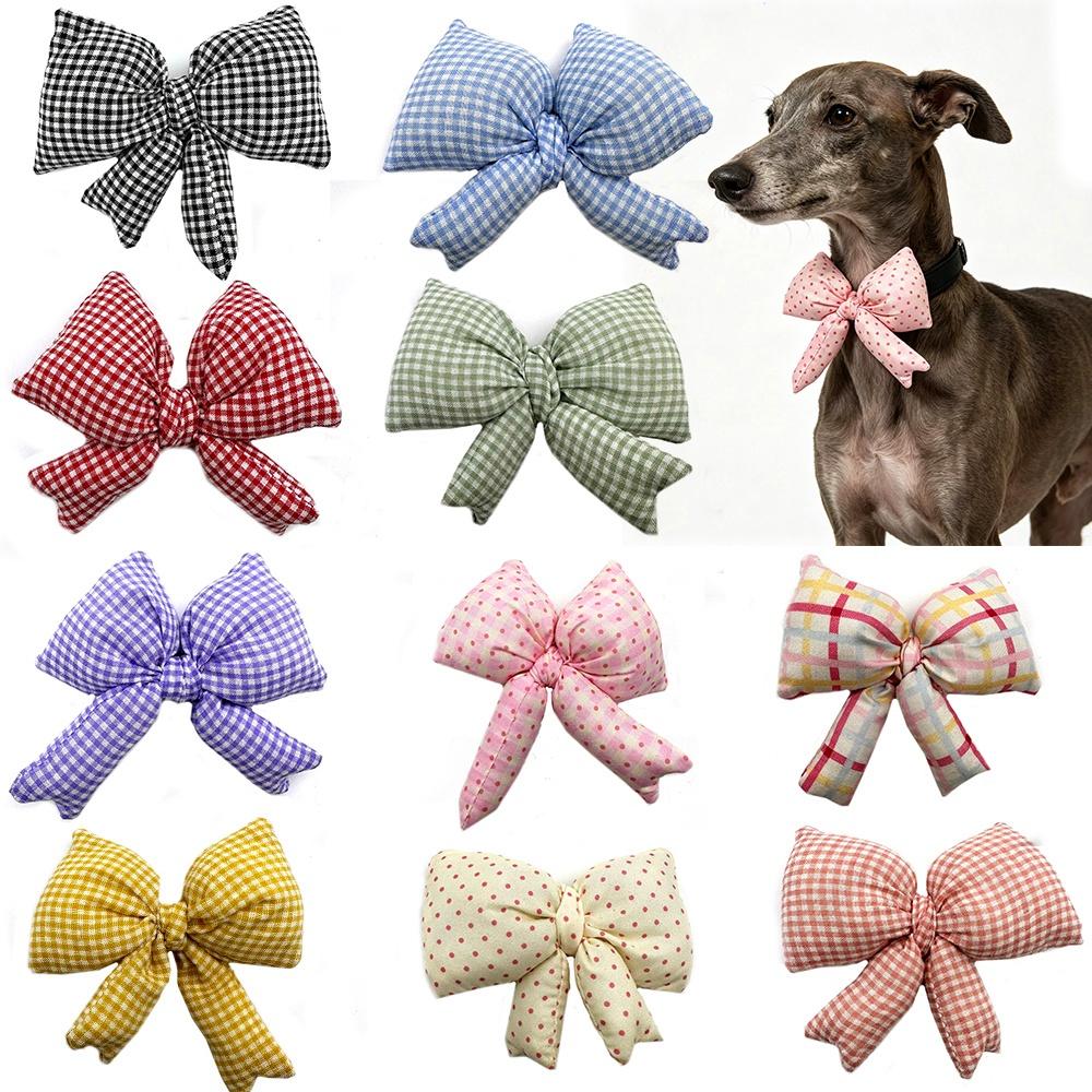 30/50pcs Fashion Pet Products Bowties Plaid Style Removable Pet Collar Accessories Dog Bows Pet Supplies Dog Bowties