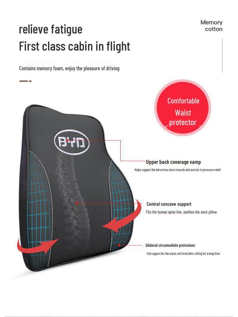 BYD Tang Gen 2 Headrest Neck Pillow & Lumbar Support for Yuan Song Qin E5 F3 Song MAX Cars.