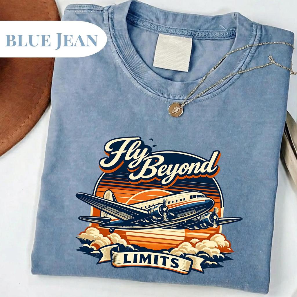 Comfort Colors® Vintage Aviation Tee, Retro Travel Graphic Shirt and kids tshirt, Classic Airplane Streetwear