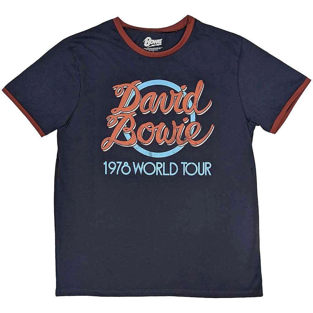 Men's David Bowie 1978 World Tour T-shirt XX-Large Navy Blue