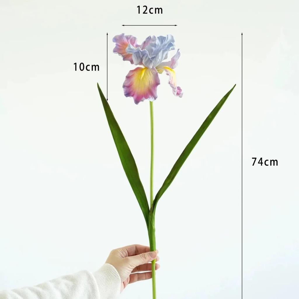 1pc Purple Artifical Iris Flower PU Elegance for Home Decor Room Wedding Party Realistic Dining Table Floral Arrangements Spring