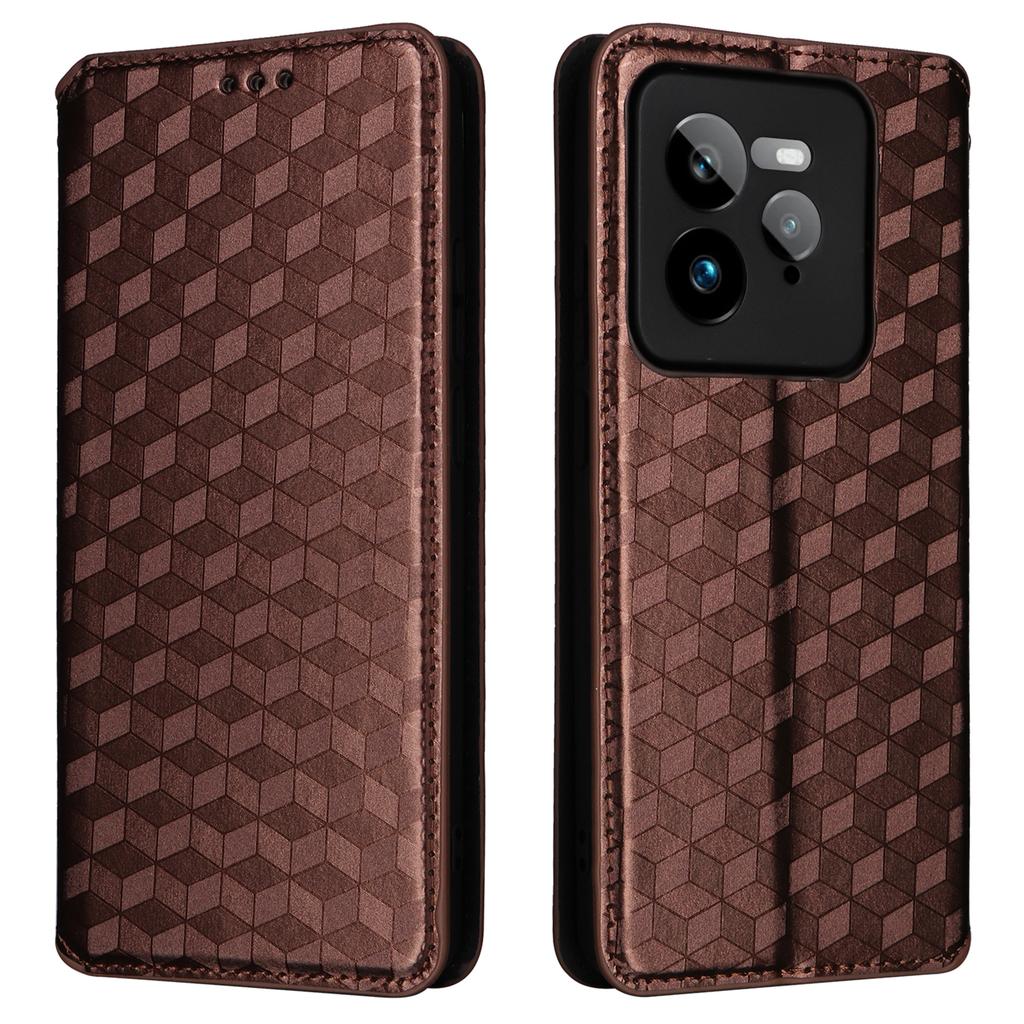 For Realme GT 7 Pro 5G Wallet Case Rhombus Imprinted Leather Phone Cover