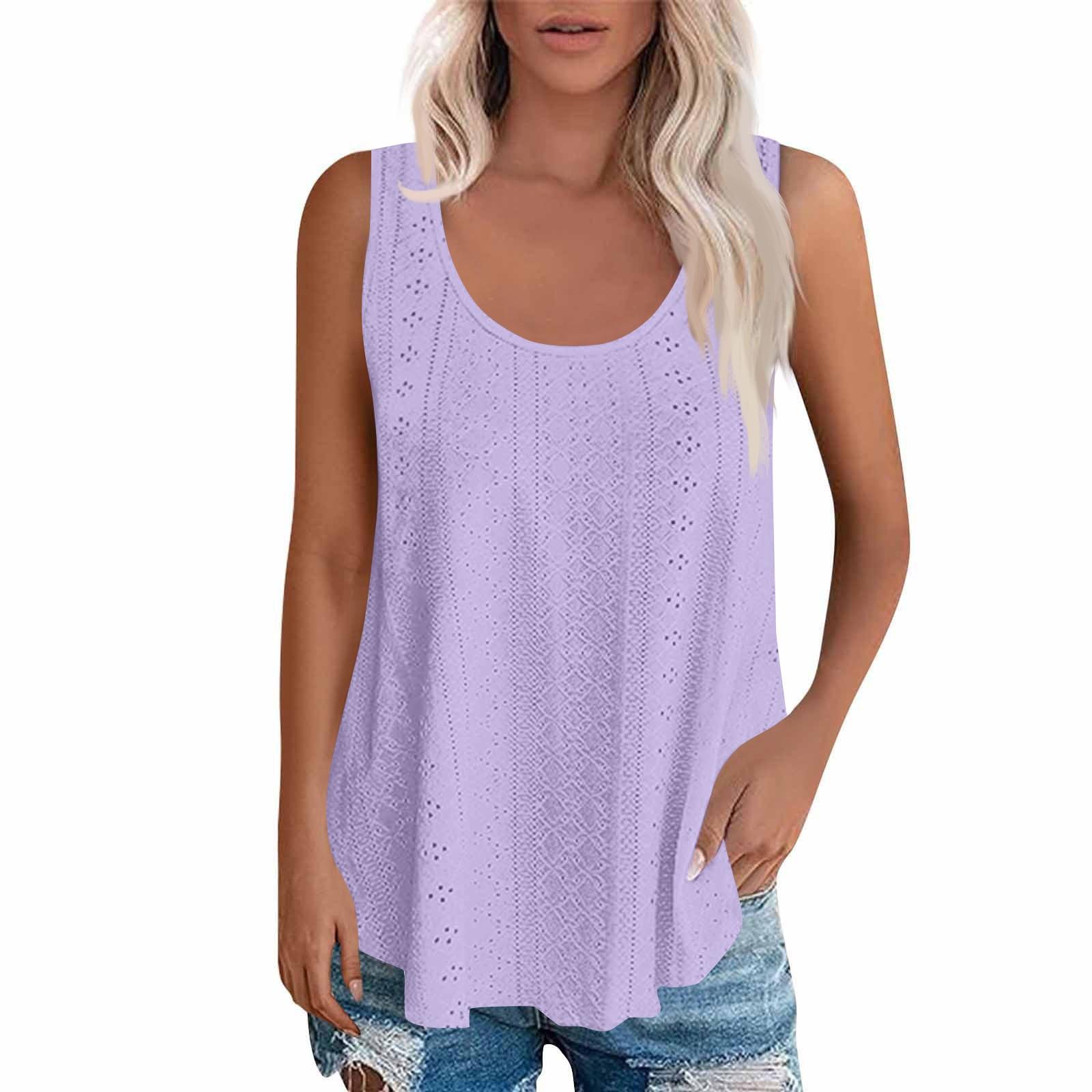 

Жіноча вільна футболка без рукавів з круглим вирізом M фіолетовий