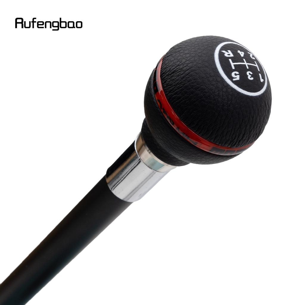 Black Red Leather Ball Silver Walking Cane Fashion Decorative Walking Stick Gentleman Elegant Cosplay Cane Crosier 92cm