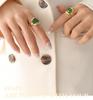 Exquisite Non-Fading Emerald Crystal Ring for Women - Gold-Plated Titanium Steel