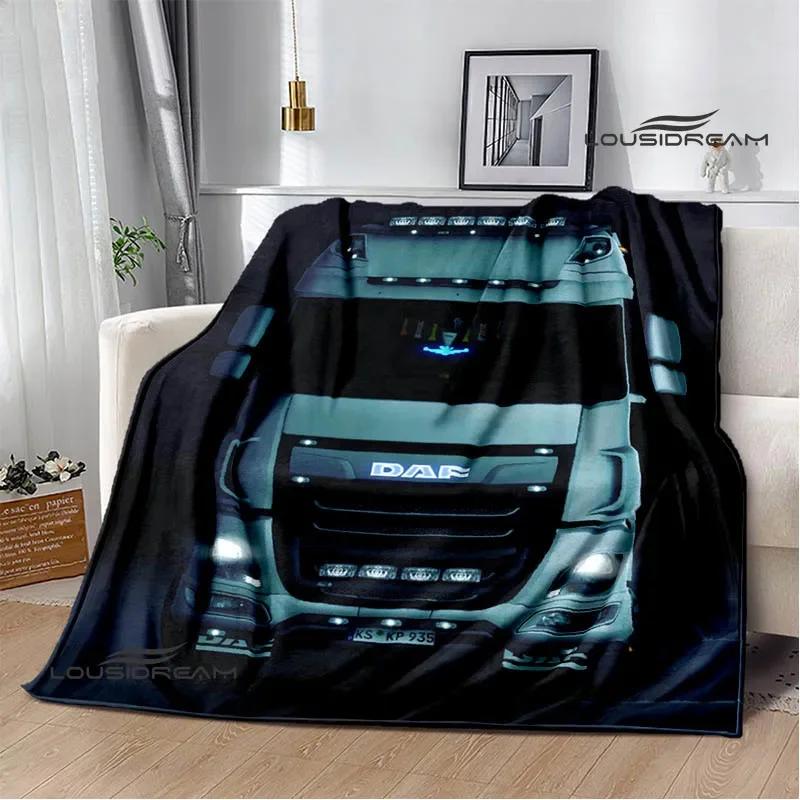 

3D Вантажівка DAF Ретро-принт Ковдри Пікнікова ковдра Теплі фланелеві ковдри М яка та зручна ковдра Постільна білизна Подарунок на день народження 130x150CM