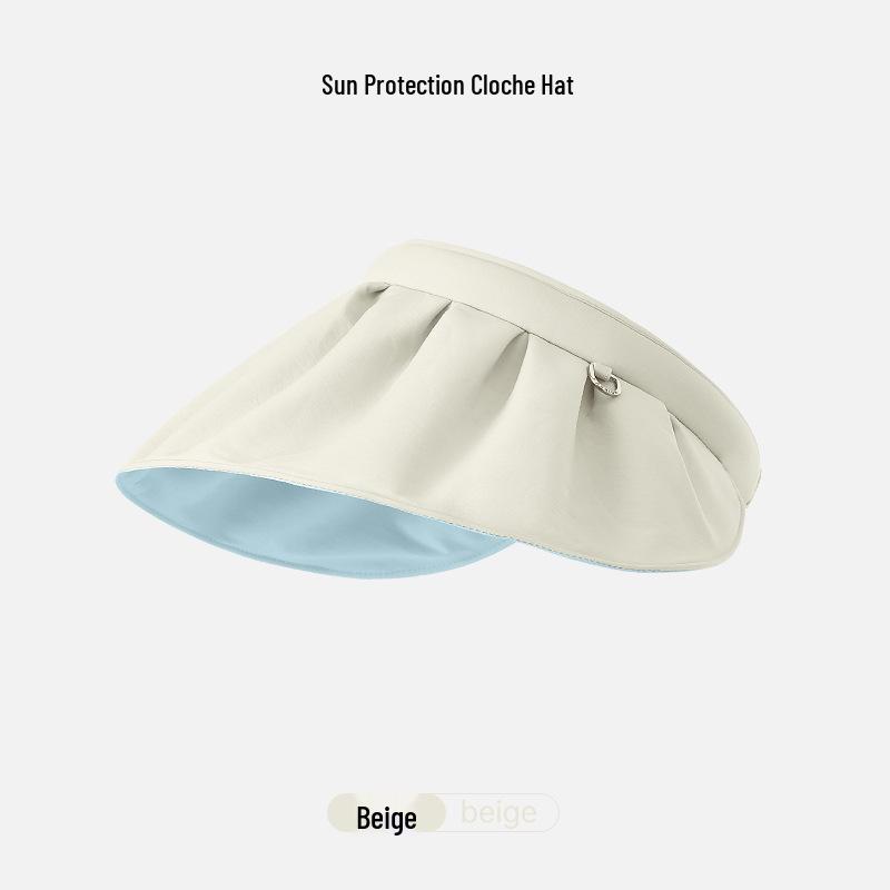 Women's UV Protection Open-Top Beach Hat with Face Cover
