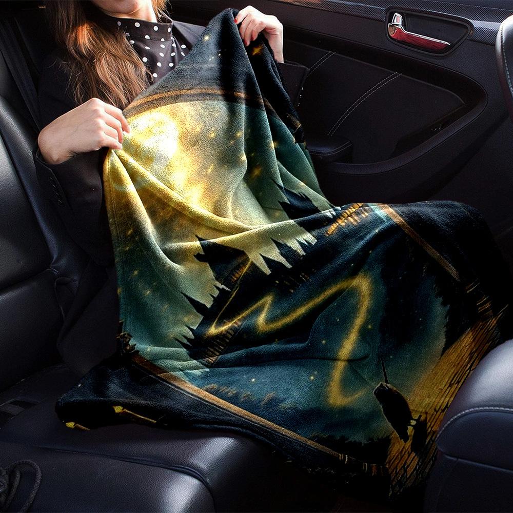 1pc Longing for the Castle Flannel Blanket Soft Warm Throw for Home, Office, Travel, All-Season Cozy Bedding GiftL1083