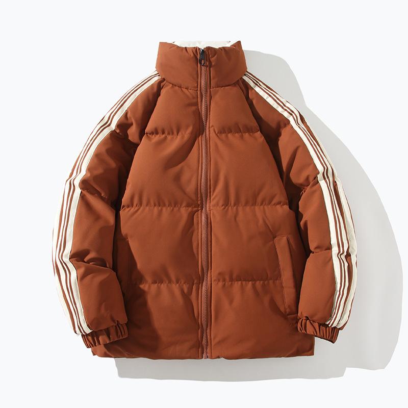 

Зимняя пуховая хлопковая одежда Мужская свободная и утолщенная парная хлебная повседневная хлопковая куртка со стоячим воротником S