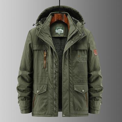 Winter Cotton-padded Men's Fleece Thickened Loose Casual Middle-aged and Elderly Multi-bag Cotton-padded Jacket Cold-resistant Medium