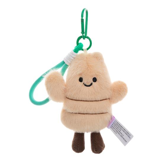 Cute Fruit Vegetable Keychain with Portable Hanging Buckle Plush Backpack Charm Skin-Friendly Squeeze Toy Stress Relief Fidget Gift for Kids Adults
