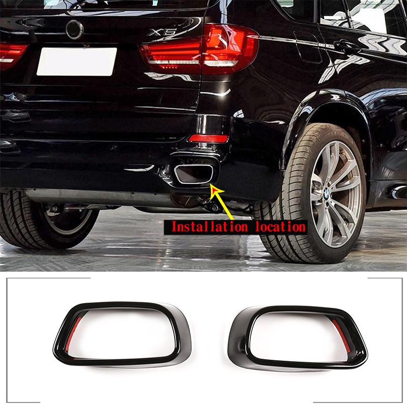 Pentru BMW X5 F15 X6 F16 2014-2018 capac negru din oțel inoxidabil pentru țeavă de eșapament auto, 1 set de accesorii pentru mașină pentru coada gâtului