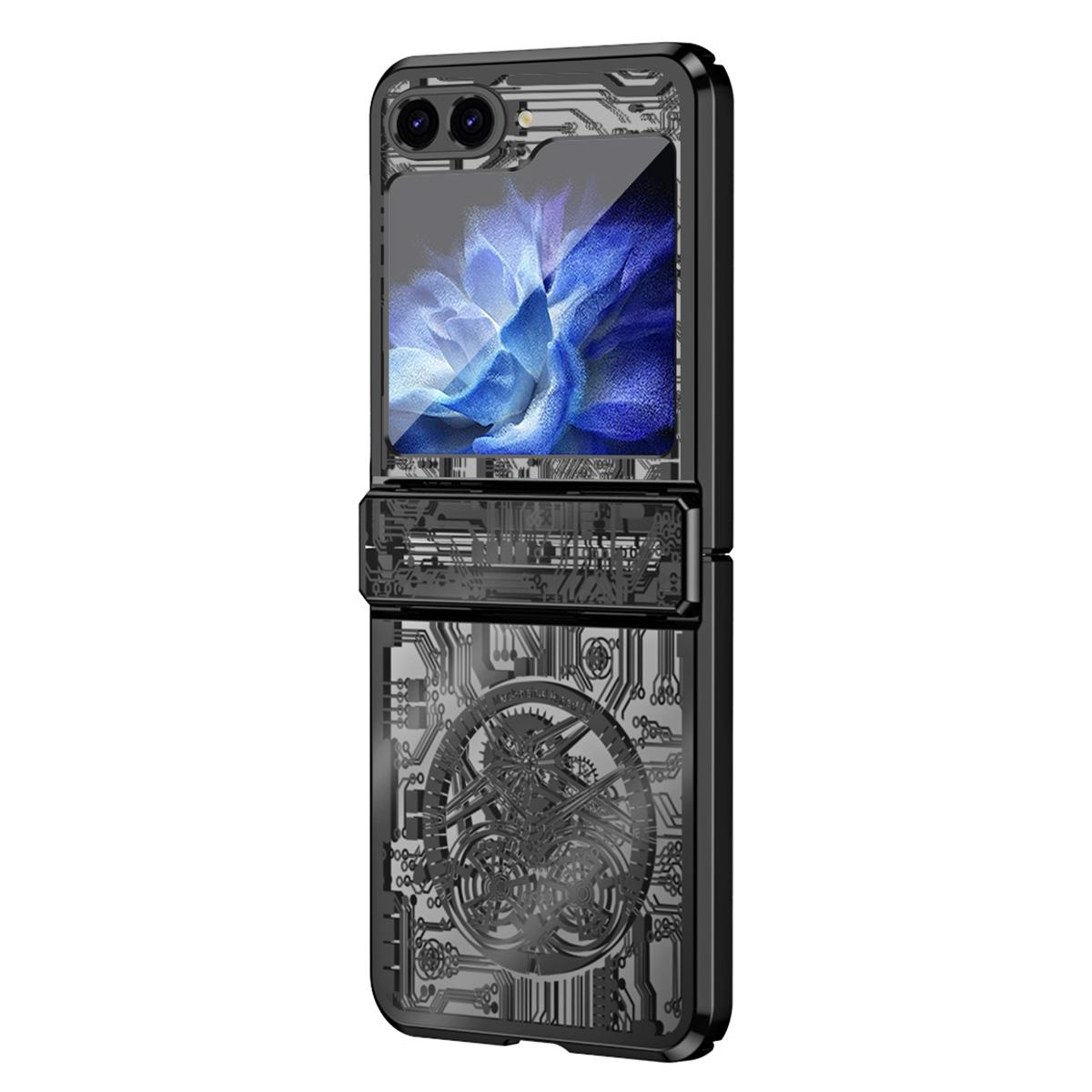 

Mechanical Legend Series Hard PC Case for Samsung Galaxy Z Flip5 5G Protective Phone Case Electroplating Cover Black